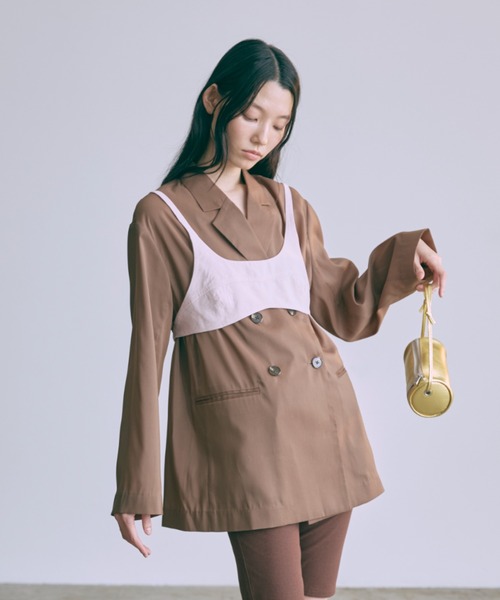 EN NEUME（エンノイム）の「Semi-Sheer Oversized Jacket（テーラードジャケット・レディース・ブラウン/ミント/アイボリー・FREE）」の10枚目の写真