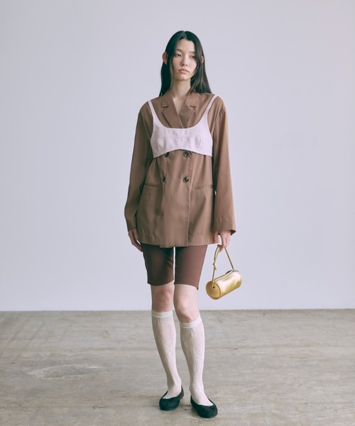 EN NEUME（エンノイム）の「Semi-Sheer Oversized Jacket（テーラードジャケット・レディース・ブラウン/ミント/アイボリー・FREE）」の22枚目の写真