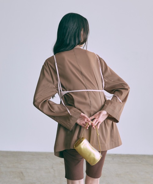EN NEUME（エンノイム）の「Semi-Sheer Oversized Jacket（テーラードジャケット・レディース・ブラウン/ミント/アイボリー・FREE）」の11枚目の写真