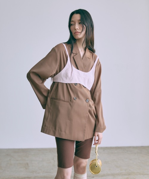 EN NEUME（エンノイム）の「Semi-Sheer Oversized Jacket（テーラードジャケット・レディース・ブラウン/ミント/アイボリー・FREE）」の9枚目の写真