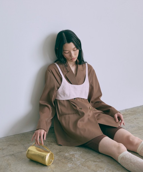 EN NEUME（エンノイム）の「Semi-Sheer Oversized Jacket（テーラードジャケット・レディース・ブラウン/ミント/アイボリー・FREE）」の12枚目の写真