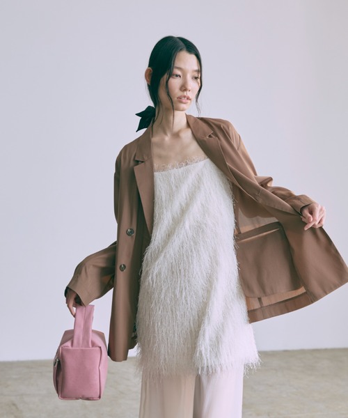EN NEUME（エンノイム）の「Semi-Sheer Oversized Jacket（テーラードジャケット・レディース・ブラウン/ミント/アイボリー・FREE）」の13枚目の写真