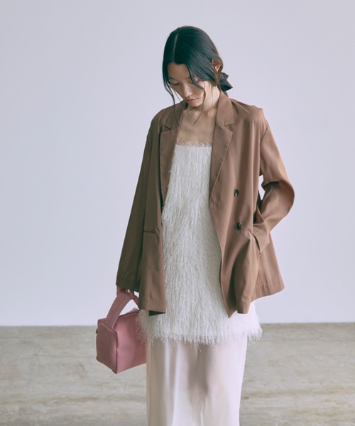 EN NEUME（エンノイム）の「Semi-Sheer Oversized Jacket（テーラードジャケット・レディース・ブラウン/ミント/アイボリー・FREE）」の14枚目の写真