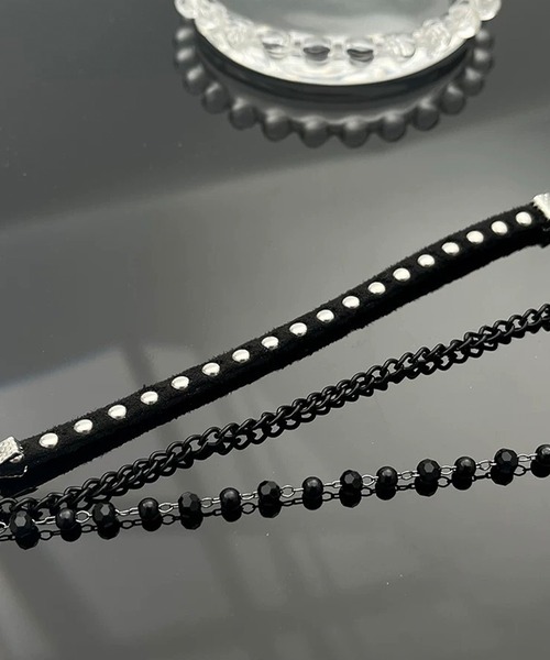 A‘gem 9（エージェムナイン）の「A'GEM/9 × .kom 『NANYING/ナンイング』ハートクロスレイヤードネックレス（ネックレス・レディース・ブラック・FREE）」の6枚目の写真