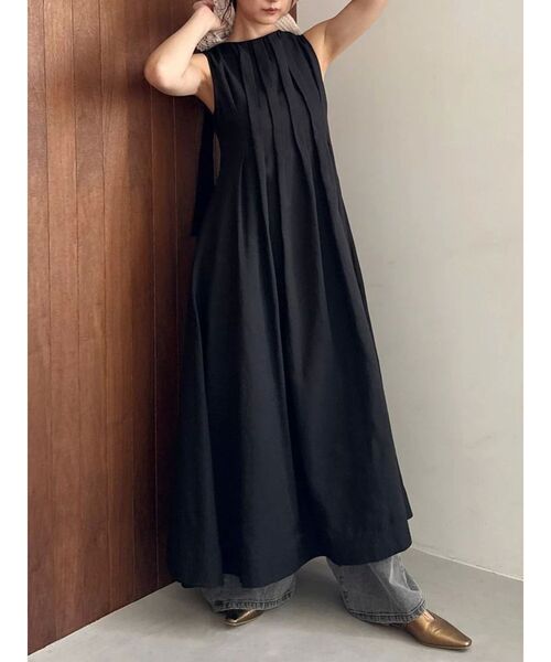 【OUNNOUN】シアータックワンピース マーキュリーデュオ MERCURYDUO 【OUNNOUN】プリントタック