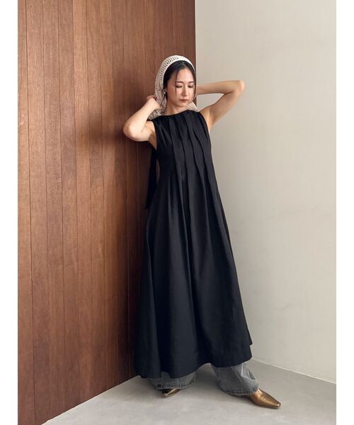 OUNNOUN プリントタックワンピース OUNNOUN】プリントタックワンピース（ワンピース）｜OUNNOUN