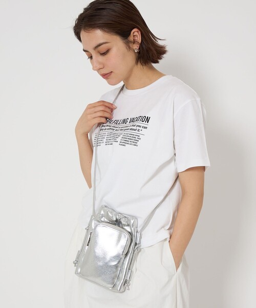 green label relaxing（グリーンレーベルリラクシング）の「ソフト モバイル×ウォレット ポシェット / スマホショルダー（ショルダーバッグ・レディース・シルバー/ブラック/ライトグレー/ブラウン・FREE）」の6枚目の写真