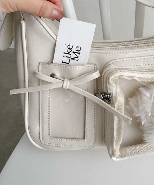 Loueme(ルエム)の「クリアポケットリボンホーボーバッグ/痛バッグ(トートバッグ・レディース・シルバー/ブラック/ホワイト/ブラウン・FREE)」の9枚目の写真