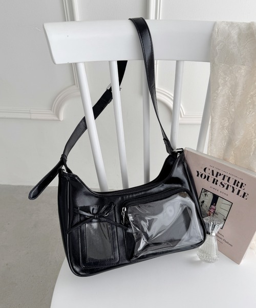 Loueme(ルエム)の「クリアポケットリボンホーボーバッグ/痛バッグ(トートバッグ・レディース・シルバー/ブラック/ホワイト/ブラウン・FREE)」の19枚目の写真