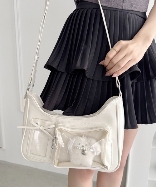 Loueme(ルエム)の「クリアポケットリボンホーボーバッグ/痛バッグ(トートバッグ・レディース・シルバー/ブラック/ホワイト/ブラウン・FREE)」の10枚目の写真