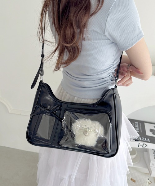 Loueme(ルエム)の「クリアポケットリボンホーボーバッグ/痛バッグ(トートバッグ・レディース・シルバー/ブラック/ホワイト/ブラウン・FREE)」の15枚目の写真