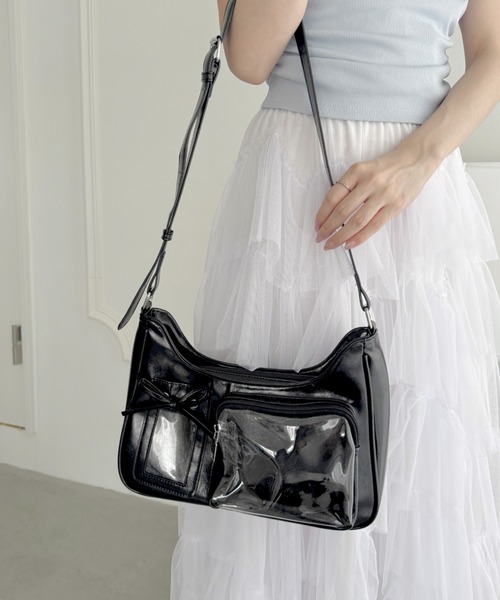 Loueme(ルエム)の「クリアポケットリボンホーボーバッグ/痛バッグ(トートバッグ・レディース・シルバー/ブラック/ホワイト/ブラウン・FREE)」の18枚目の写真