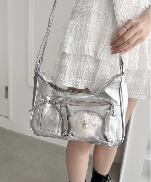 Loueme(ルエム)の「クリアポケットリボンホーボーバッグ/痛バッグ(トートバッグ・レディース・シルバー/ブラック/ホワイト/ブラウン・FREE)」の20枚目の写真