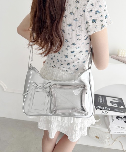 Loueme(ルエム)の「クリアポケットリボンホーボーバッグ/痛バッグ(トートバッグ・レディース・シルバー/ブラック/ホワイト/ブラウン・FREE)」の22枚目の写真