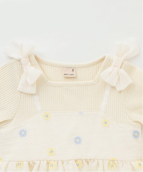 petit main（プティマイン）の「【リンク】花刺しゅうワンピース(キッズ)（ワンピース・キッズ・ライトピンク/キナリ・90cm/120cm/110cm/130cm/80ｃｍ/100cm）」の8枚目の写真