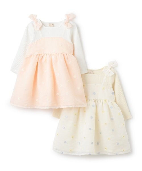 petit main（プティマイン）の「【リンク】花刺しゅうワンピース(キッズ)（ワンピース・キッズ・ライトピンク/キナリ・90cm/120cm/110cm/130cm/80ｃｍ/100cm）」の15枚目の写真