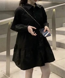 FREE STYLISTS | ミニ丈ティアードシャツワンピース(シャツワンピース)