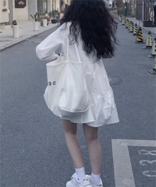 dimmoire ZIP シャツ ワンピース ホワイト 白 ZIP-UP DENIM SHIRT DRESS - WHITE | COS