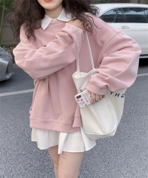 FREE STYLISTS（フリー スタイリスト）の「ミニ丈ティアードシャツワンピース（シャツワンピース・レディース・ホワイト/ブラック・S/M/L/XL/2XL）」の9枚目の写真