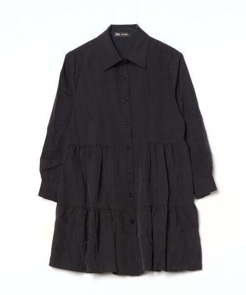 FREE STYLISTS（フリー スタイリスト）の「ミニ丈ティアードシャツワンピース（シャツワンピース・レディース・ホワイト/ブラック・S/M/L/XL/2XL）」の21枚目の写真