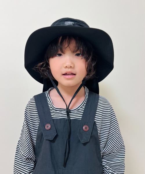 Kids Foret（キッズフォーレ）の「無地ナイロン撥水ハット・帽子（ハット・キッズ・ブラック/カーキ/ピンク/ラベンダー・50/52/54/56）」の12枚目の写真