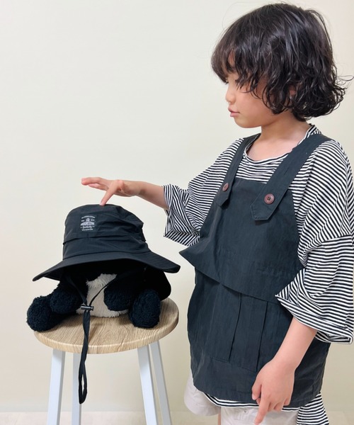 Kids Foret（キッズフォーレ）の「無地ナイロン撥水ハット・帽子（ハット・キッズ・ブラック/カーキ/ピンク/ラベンダー・50/52/54/56）」の16枚目の写真