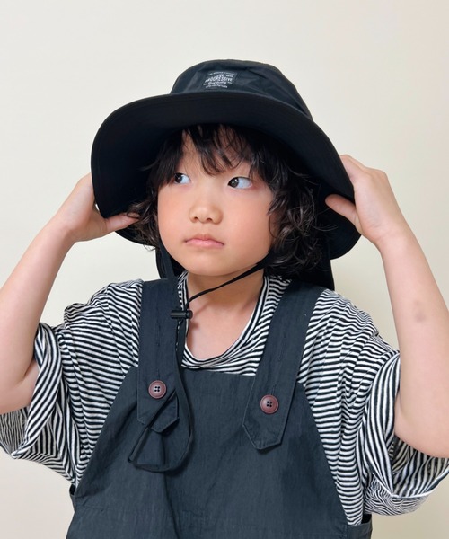 Kids Foret（キッズフォーレ）の「無地ナイロン撥水ハット・帽子（ハット・キッズ・ブラック/カーキ/ピンク/ラベンダー・50/52/54/56）」の17枚目の写真