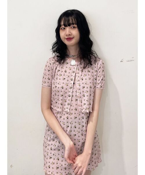 jouetie（ジュエティ）の「レースフラワーカットキャミワンピース【セット対応】夏服（ワンピース・レディース・ブラック/オフホワイト/ピンク・MEDIUM）」の21枚目の写真