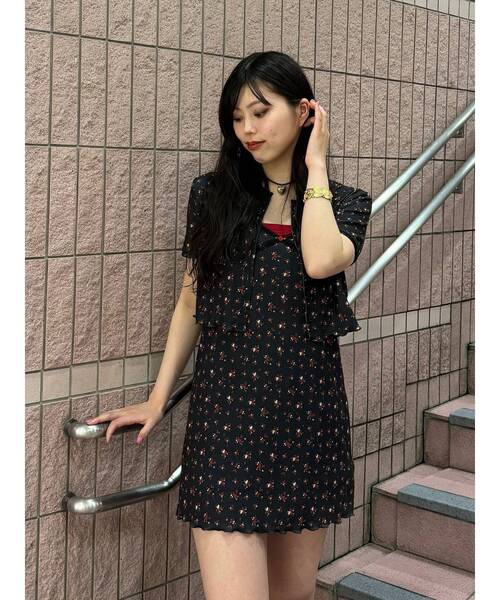 レースフラワーカットキャミワンピース【セット対応】夏服