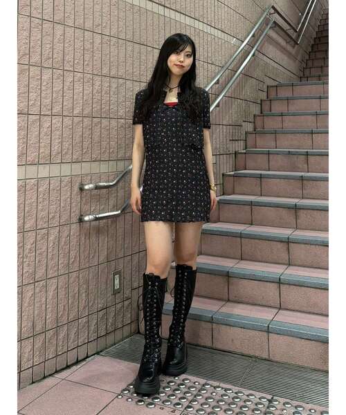 jouetie（ジュエティ）の「レースフラワーカットキャミワンピース【セット対応】夏服（ワンピース・レディース・ブラック/オフホワイト/ピンク・MEDIUM）」の15枚目の写真