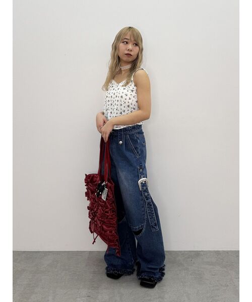 jouetie（ジュエティ）の「レースフラワーカットキャミワンピース【セット対応】夏服（ワンピース・レディース・ブラック/オフホワイト/ピンク・MEDIUM）」の18枚目の写真