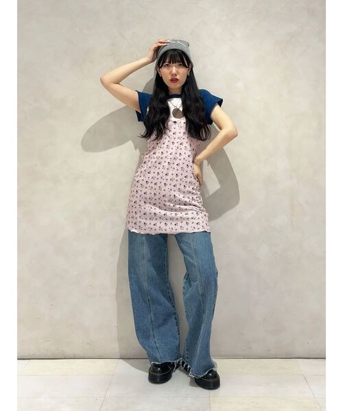 セール】レースフラワーカットキャミワンピース【セット対応】夏服