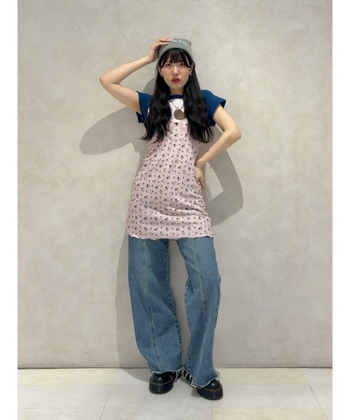 セール】レースフラワーカットキャミワンピース【セット対応