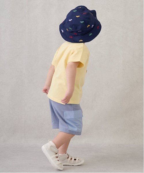 petit main（プティマイン）の「ポケットつきカットハーフパンツ（スウェットパンツ・キッズ・ブルー/ブラック/キナリ・80ｃｍ/90cm/110cm/130cm/100cm/120cm）」の6枚目の写真