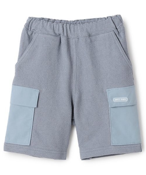 petit main（プティマイン）の「ポケットつきカットハーフパンツ（スウェットパンツ・キッズ・ブルー/ブラック/キナリ・80ｃｍ/90cm/110cm/130cm/100cm/120cm）」の9枚目の写真