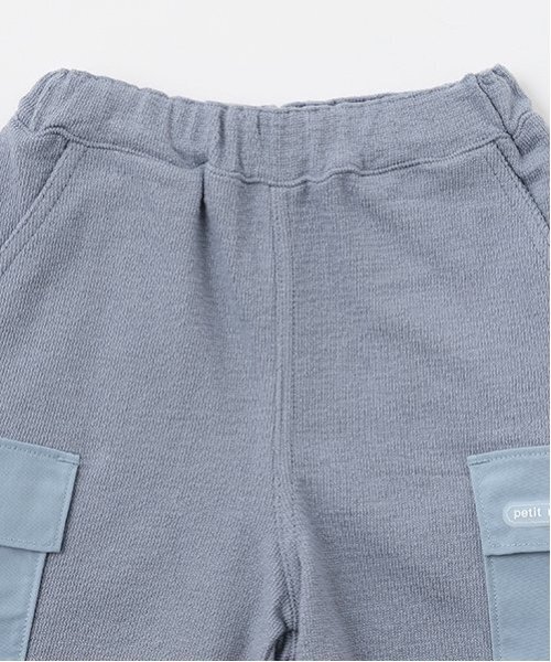 petit main（プティマイン）の「ポケットつきカットハーフパンツ（スウェットパンツ・キッズ・ブルー/ブラック/キナリ・80ｃｍ/90cm/110cm/130cm/100cm/120cm）」の11枚目の写真