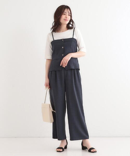 DRESKIP（ドレスキップ）の「【セットアップ可】コーデが華やぐ 大人の麻調キャミビスチェ（ベスト・レディース・ナチュラル/ネイビー/グリーン系・01/02/03/04）」の7枚目の写真