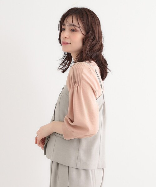 DRESKIP（ドレスキップ）の「【セットアップ可】コーデが華やぐ 大人の麻調キャミビスチェ（ベスト・レディース・ナチュラル/ネイビー/グリーン系・01/02/03/04）」の10枚目の写真