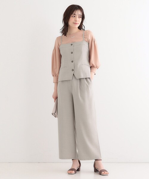 DRESKIP（ドレスキップ）の「【セットアップ可】コーデが華やぐ 大人の麻調キャミビスチェ（ベスト・レディース・ナチュラル/ネイビー/グリーン系・01/02/03/04）」の11枚目の写真