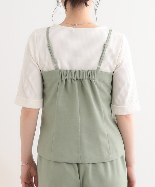 DRESKIP（ドレスキップ）の「【セットアップ可】コーデが華やぐ 大人の麻調キャミビスチェ（ベスト・レディース・ナチュラル/ネイビー/グリーン系・01/02/03/04）」の19枚目の写真