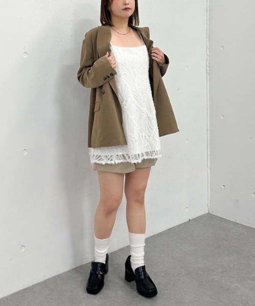 archives(アルシーヴ)の「モチーフレースミニキャミワンピース(ワンピース・レディース・オフホワイト/ブラック・MEDIUM)」の9枚目の写真