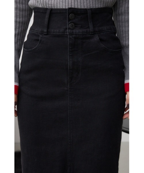 AZUL by moussy（アズールバイマウジー）の「AZUL DENIM ハイウエストスカート（デニムスカート・レディース・ブラック/ダークブルー・X-SMALL/SMALL/MEDIUM/LARGE）」の9枚目の写真