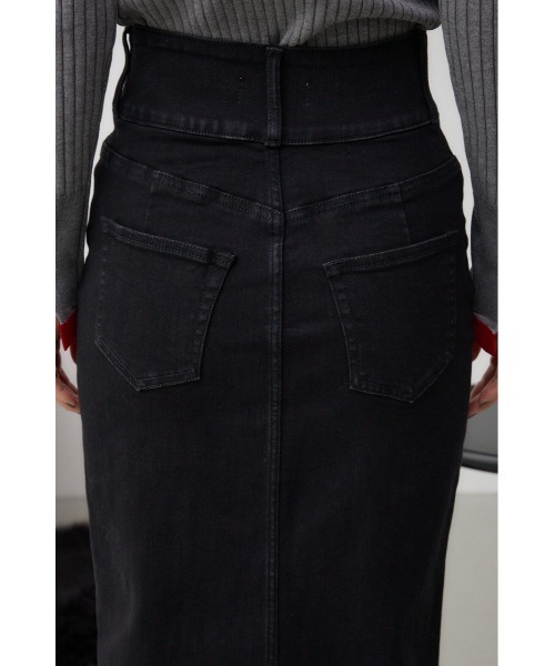 AZUL by moussy（アズールバイマウジー）の「AZUL DENIM ハイウエストスカート（デニムスカート・レディース・ブラック/ダークブルー・X-SMALL/SMALL/MEDIUM/LARGE）」の10枚目の写真