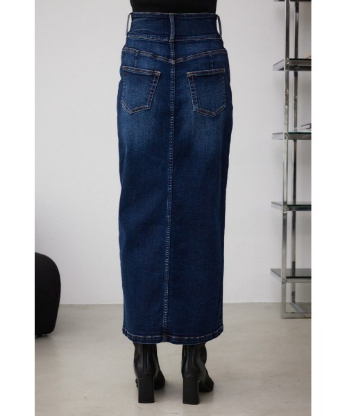 AZUL by moussy（アズールバイマウジー）の「AZUL DENIM ハイウエストスカート（デニムスカート・レディース・ブラック/ダークブルー・X-SMALL/SMALL/MEDIUM/LARGE）」の18枚目の写真