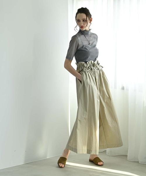 RAW FUDGE（ローファッジ）の「ベルト付きナイロンワイドパンツ（その他パンツ・レディース・ブラック/ネイビー/ベージュ・M）」の22枚目の写真