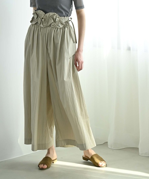 RAW FUDGE（ローファッジ）の「ベルト付きナイロンワイドパンツ（その他パンツ・レディース・ブラック/ネイビー/ベージュ・M）」の4枚目の写真