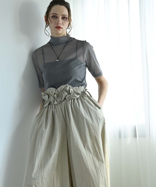 RAW FUDGE（ローファッジ）の「ベルト付きナイロンワイドパンツ（その他パンツ・レディース・ブラック/ネイビー/ベージュ・M）」の5枚目の写真