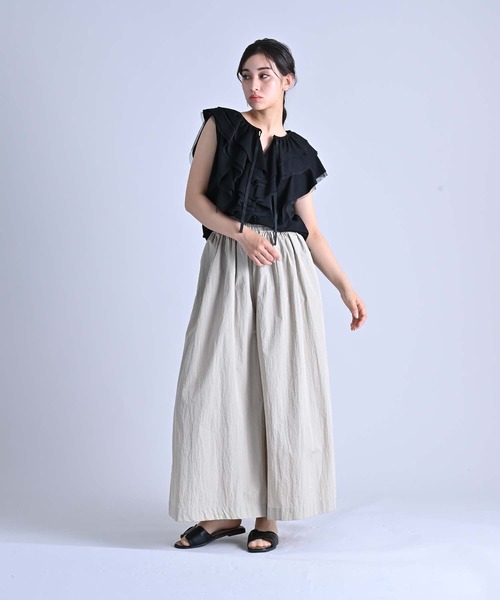 RAW FUDGE（ローファッジ）の「ベルト付きナイロンワイドパンツ（その他パンツ・レディース・ブラック/ネイビー/ベージュ・M）」の10枚目の写真