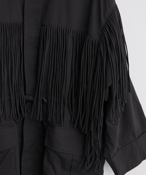ジャケット・アウター crinkle fringe M65 jacket fringe M65 jacket｜BLACK