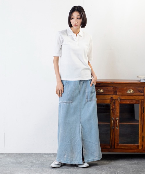 MILLION CARATS(ミリオンカラッツ)の「品よく見えて動きやすい、毎日着たくなる大人のための5分袖ポロトップス(ポロシャツ・レディース・ネイビー/パープル/ピンク/オフホワイト/グレー/ブラック・MEDIUM/LARGE/XL)」の7枚目の写真
